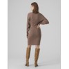 VERO MODA Female Knitted Dress VMHOLLYREM Long Dress, Brown Lentil