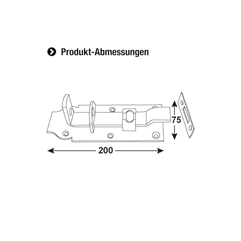 Connex DYB2206021 75 x 200 mm Blue Zinc Plated Lock