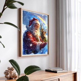 SKRYUIE Paint by Numbers Kit for Adults Beginner Santa Claus, Acrylic Christmas Oil Painting by Numbers Kits with PaintBrushes Paintwork Art Crafts Canvas for Home Decor 16x20 inch d5