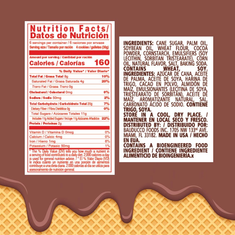 Bauducco Chocolate Wafers - Crispy Wafer Cookies With 3 Delicious,