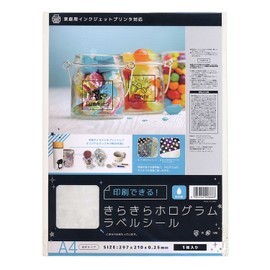 Nakatoshi Sangyo Glitter Hologram Label Stickers A4, Set of 10