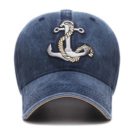 HeiDmai - Gorra de béisbol clásico con bordado de algodón desgastado, marino, Talla única