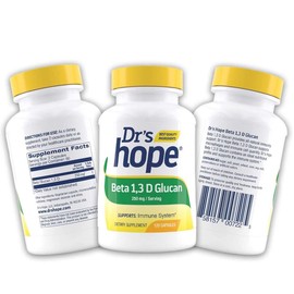 Dr’s Hope Beta 1,3D Glucan- 250mg 120 Capsules | May Helps to Increase Metabolism, Energy Production, Nervous System Support | 60 Servings | 2 Capsules per Serving| Non-GMO & Gluten Free