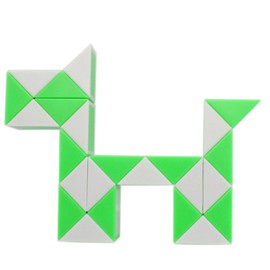 Mipartebo Magic Snake Cube Twist Puzzle 24 Wedges Large Size Twist Fidget Snake Toys Gift Party Favors Game Goodie Bag Fillers for Kids Adults Teens Green