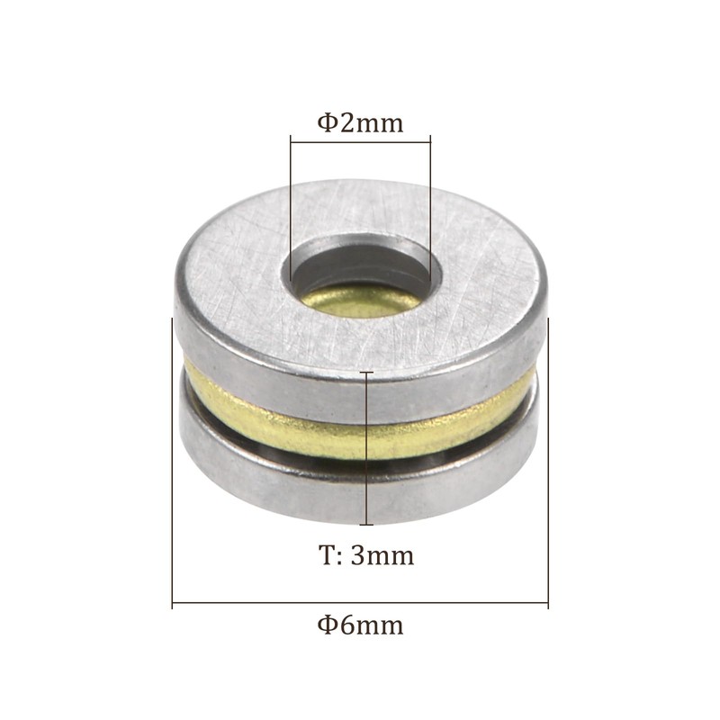 Kozelo 10pcs F2-6M Thrust Ball Bearings [2mm x 6mm x