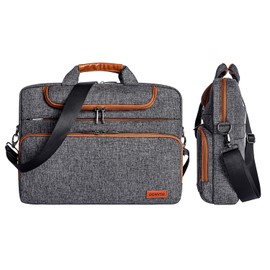 DOMISO 15.6 Inch Multi-Functional Laptop Sleeve Business Briefcase Waterproof Messenger Shoulder Bag for 15"-15.6" Laptops/Apple/Lenovo IdeaPad/Acer Aspire/HP ENVY 15 / XPS 15, Dark Grey