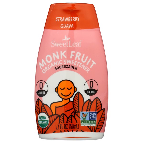 SweetLeaf - Monk Fruit Squeezable Liquid Organic Sweetener Strawberry Guava,