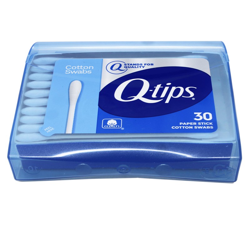 Q-tips Swabs Purse Pack 30 Each (Pack of 2)