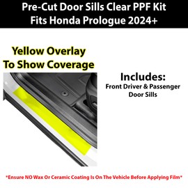 BOGAR TECH DESIGNS Precut Made for Honda Prologue 2024+ Door Sill Anti-Scratch Resistant Paint Protection PPF Film Kit Cover, Clear Bra