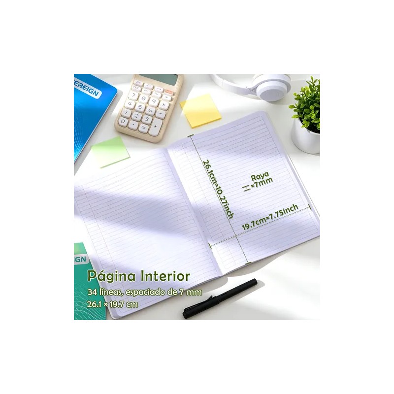 Libreta College Profesional Cuadernos Cosido 100 Hojas -8pz