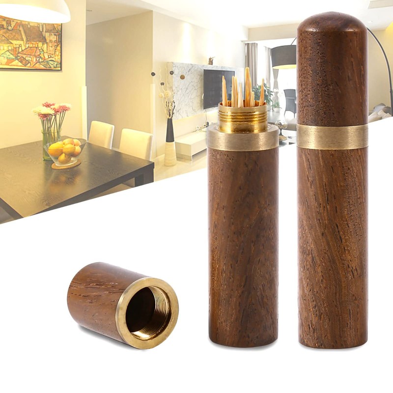 Compact Size Toothpick Holder Elegant Shape Pocket Size Wooden Toothpick