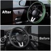 Car Steering Wheel Cover Leather Snap On 3Pcs Steering Wheel