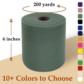 Sage Green Tulle Fabric Roll, 6" by 200 Yards (600ft) Tulle Ribbon for Gift Wrapping Wedding Decoration DIY Crafts Baby Shower Party Supplies