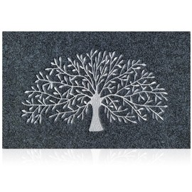 AOAOPQ Door Mats Inside Outdoor Household Tree 45x70 Grey Mat with Machine Washable Non Slip Rubber Back Entrance Rug for Front Door for Entryway Hallway Kitchen Easy Clean