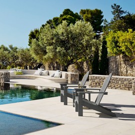 LUE BONA HDPS Adirondack Chairs, Fire Pit Outdoor Chair Weather Resistant with Cup Holder, Modern Plastic Chair Plastic for Patio, Deck, Proch, 350LBS, Dark Gray