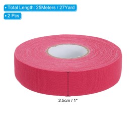 PATIKIL Hockey Tape 1" X 27 Yards 2 Pack Multi-Purpose Grip Protector for Hockey Stick Blade Baseball Bat Red