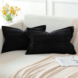 Artscope Set of 2 Corduroy Cushion Covers, Modern Cushion Covers, Decorative Sofa Cushion Covers, Wrapped Edge, Decorative Cushion, Soft Decorative Cushion Cover for Living Room, Sofa, Bedroom, Boho