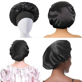 Mecool 8 Pcs Adjustable Shower Caps for women | Reusable Satin Hair Bonnet for Sleeping | Elastic Bathing Shower Cap for Long Hair | Shower Accessories for Women | Night Hair Cap | Bath Hair Bonet