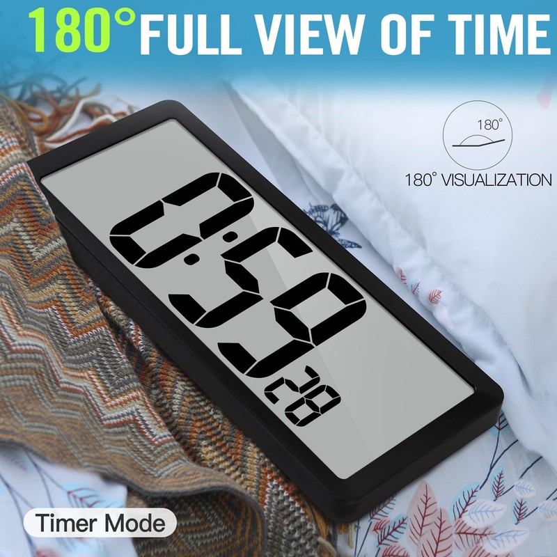TXL 14.2"" Large Digital Wall Clock Battery Operated, Digital Clock
