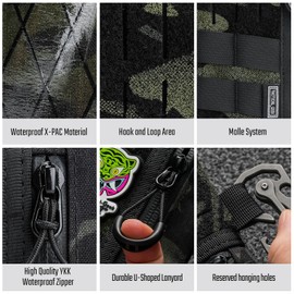 TACTICAL GEEK EXT12 Black Camo Black Pocket Organizer, Lightweight EDC Puch Organizer,Multi-Purpose Small Gear Storage Pouch for Daily Carry