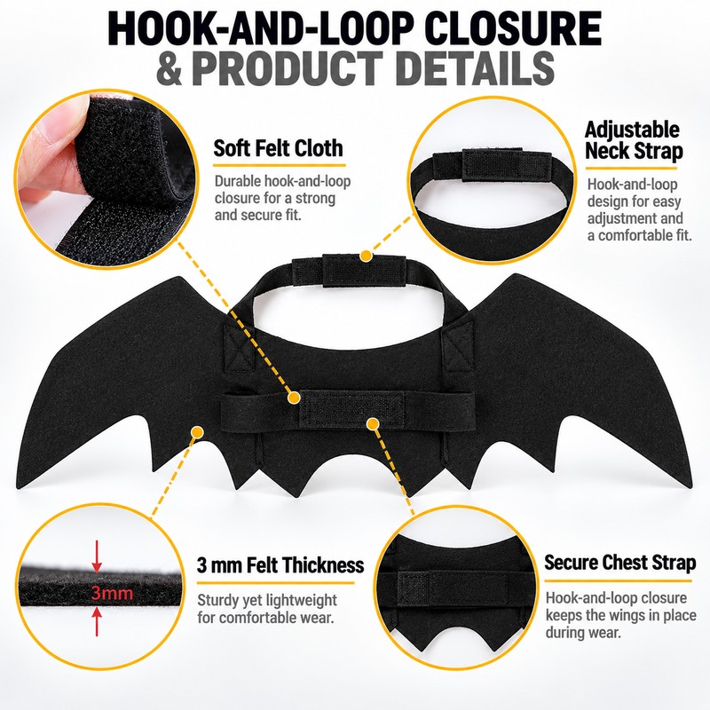 Black Bat Wings Pet Costume for Cats & Dogs –