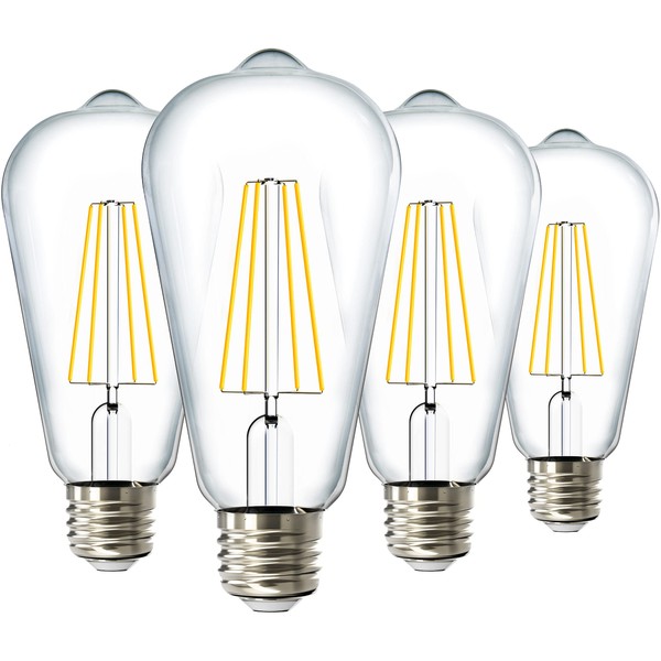 Sunco 4 Pack Dusk to Dawn Light Bulbs LED Edison