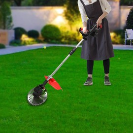 Powerful 21V Cordless Weed Trimmer Battery Powered | 2 Li-Ion Batteries & Charger | 1800W Brushless Motor | Adjustable Head | Battery Level Display | for Lawn, Yard, Garden, Bush Trimming & Pruning