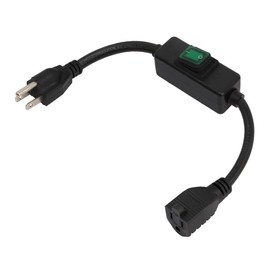 1.5Feet Waterproof Extension Power Cord, in-Line On-Off Switch Extension Cable, SJTW 14AWG 3C Waterproof,Max.20A 125V Heavy Duty Inline Switch AC Power Cord