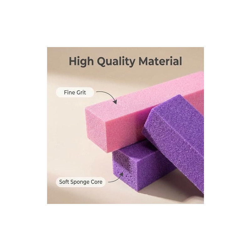 12PCS Colofull Square Nail File Sponge Art Buffer Buffing Polishing