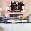 Rosegold 14 Years Old Girls Birthday Party Backdrop Poster Fabric