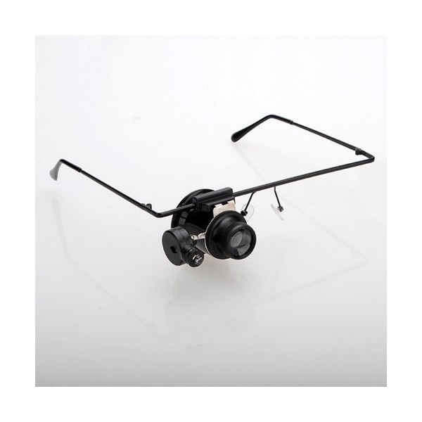 Watch Repair Eye Magnifier Glasses 20X Magnifying Glasses Loupe Jeweler LED Light Lamp Single Lens