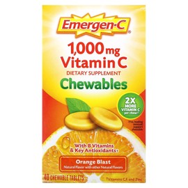 Emergen-C Emergen-C Chewable Vitamin C 1000mg, With B Vitamins And Antioxidants Tablet (40 Count, Orange Blast Flavor), Dietary Supplement