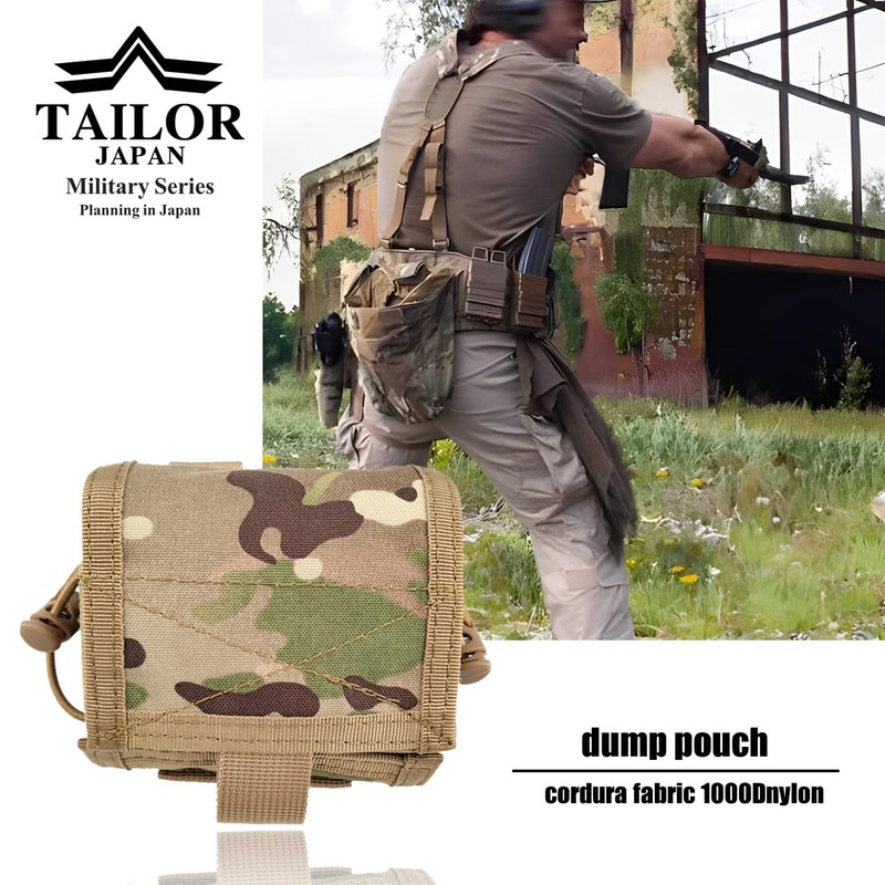 TAILOR JAPAN Foldable Dump Pouch, Survival Game, Military Waist Bag,