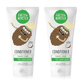 Fresh Monster Acondicionador natural para el cabello de niños, sin toxinas, coco (2 unidades, 6 onzas)