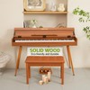 Duet Piano Bench with Padded Cushion and Storage - Solid