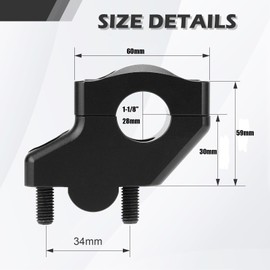 1 1/8" Handlebar Bar Risers Motorcycle Bar Clamps 28mm Bar for Motorbike Pit Dirt Bikes Black Riser Height 30mm (1.18 "), 20mm (0.79") Backward or Forward,CNC Billet Aluminum