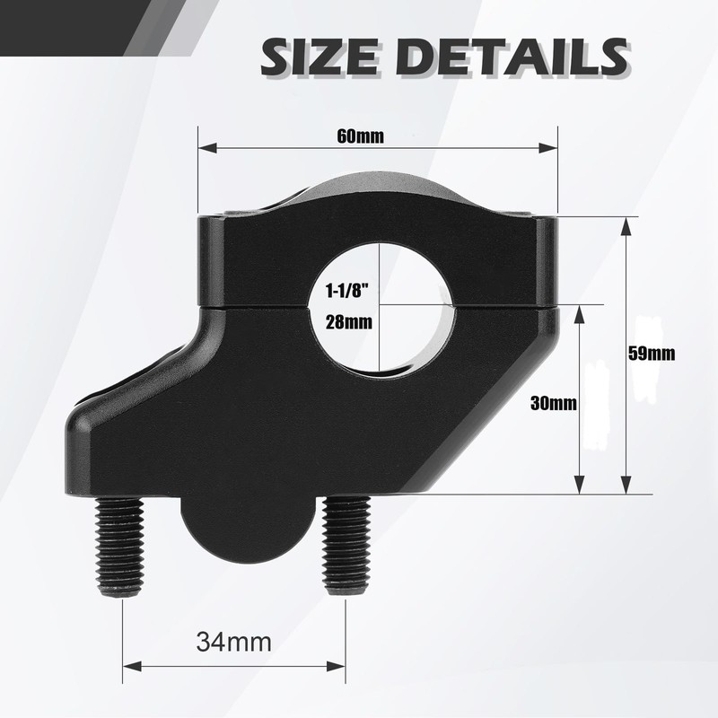 1 1/8" Handlebar Bar Risers Motorcycle Bar Clamps 28mm Bar