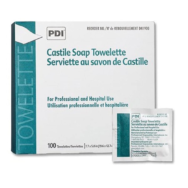 PDI Castile Soap Towelettes, 1 Box of 100