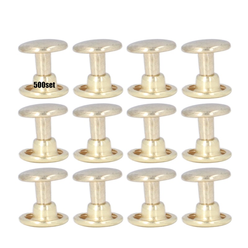 500set Metal Studs Rivets 8mm DIY Iron Double Flat Uniform