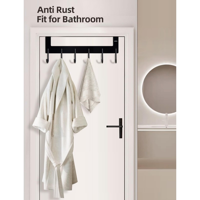 UDENIS Over Door Hanger, Aluminum Over The Door Towel Rack