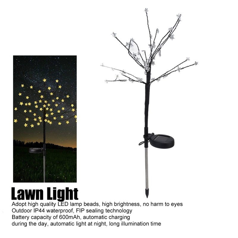 2PCS Solar Lawn Light LED Star Lawn Light Waterproof 2-Mode