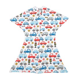 SleepingBaby Zipadee-Zip Transitional Swaddle Sack, 12-24 Month - Roomy Zipper Swaddle for Easy Diaper Changes and Proper Hip Development - Baby Swaddle Sack, Large - Busy Town