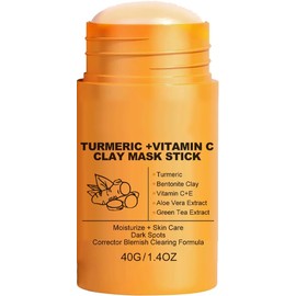 Turmeric Clay Mask,Turmeric Face Mask Stick Reduce Acne Dark Spots Anti-Aging,Brightening for Men & Women (2 PCS, Turmeric Clay Mask Stick)