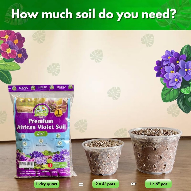 DUSPRO Recycle Premium 4-in-1 African Violet Potting Soil African Violet