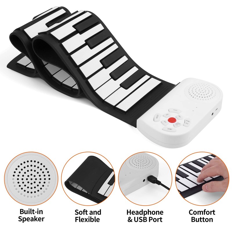49 Keys Hand Roll Up Piano USB Charging Electric Foldable