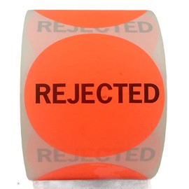 500 Labels 2" Round Bright Red Rejected Special Handling Shipping Receiving Inventory Control Warehouse Palle Stickers 1 Roll