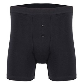 P&S Healthcare Ltd Mens Absorbent Boxer Short - ncontinence Boxer- Black and White- Washable/Reusable/Eco-Friendly - Black and White (Medium, Black)