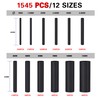 Heat Shrink Tube Set Black 1545 Pieces Heat Shrink Tube