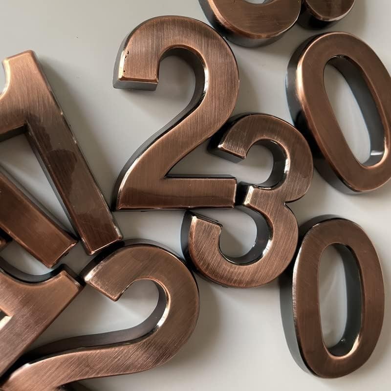 AIMALL 2 Number Sticker Plate for Door Address, Copper Plated