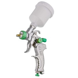 TCP Global Automotive Paint Gun Auto Car HVLP Mini Spray Gun - 1.0 mm Fluid Tip Gravity Feed Paint Gun, Sprayer with Plastic Cup, Primer, Topcoat & Touch-Up Painting Pistola para Pintar Carros